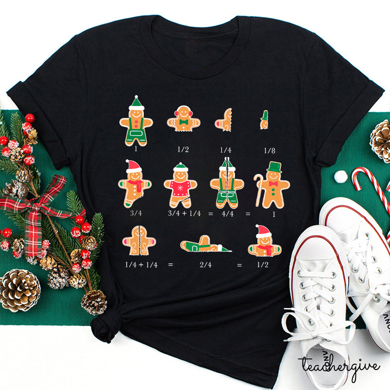Learn Math With The Gingerbread Man Teacher T-Shirt