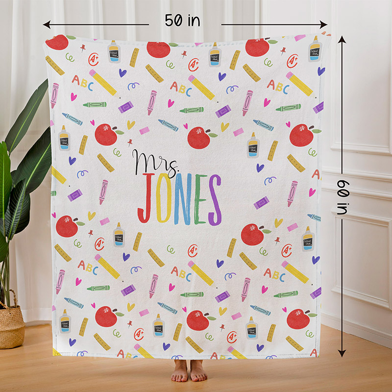 Personalized Printed Teacher Blanket