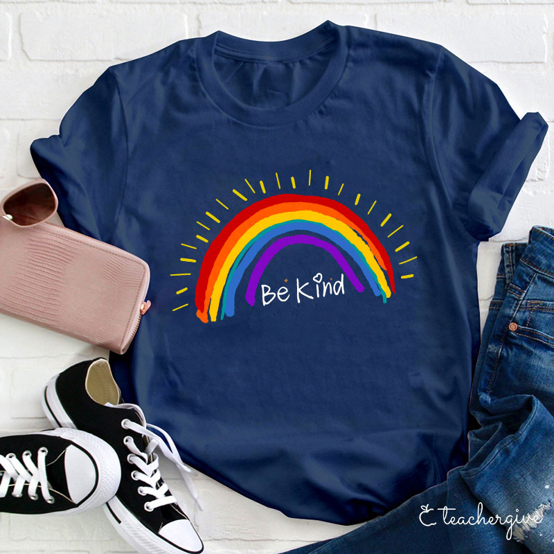 Be Kind Rainbow Stripe  T-Shirt