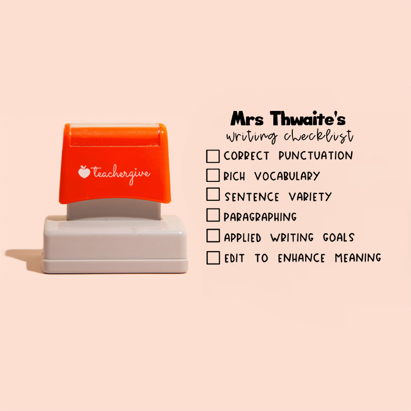LatestPersonalized Writing Checklist Large Rectangle Stamp for Sale-Teachersgram