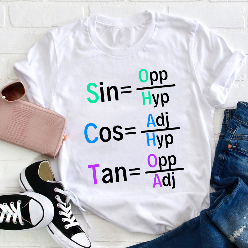 Mathematical Geometry Formula Sin Cos Tan Teacher T-Shirt
