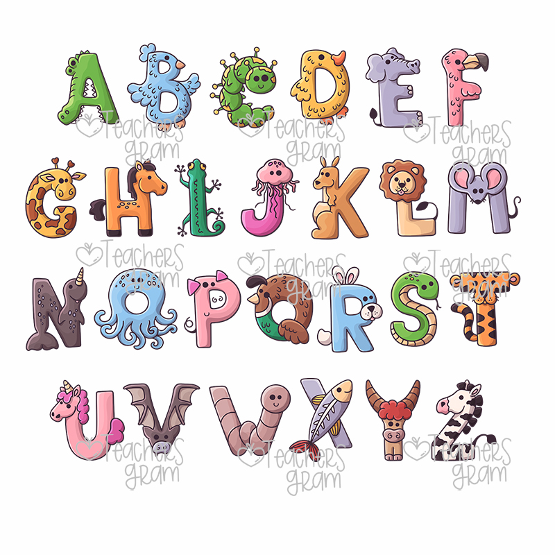 Personalized Name Cute Little Animals Tiger Giraffe Horse Teacher T-Shirt