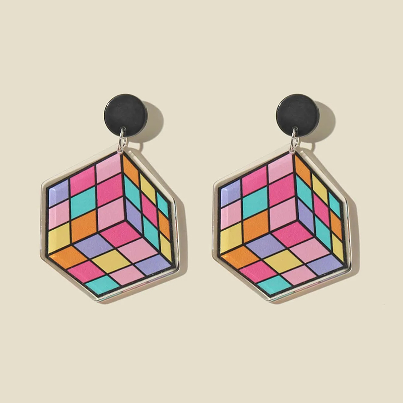 LatestCartoon Magic Cube Drop Earrings for Sale-Teachersgram