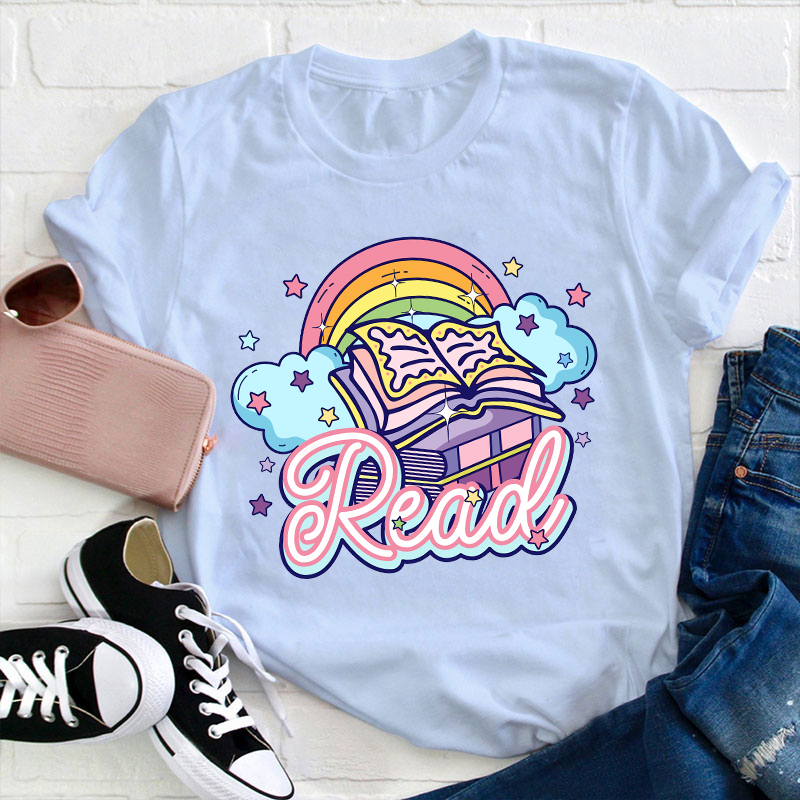 Cute Rainbow Read Teacher T-Shirt