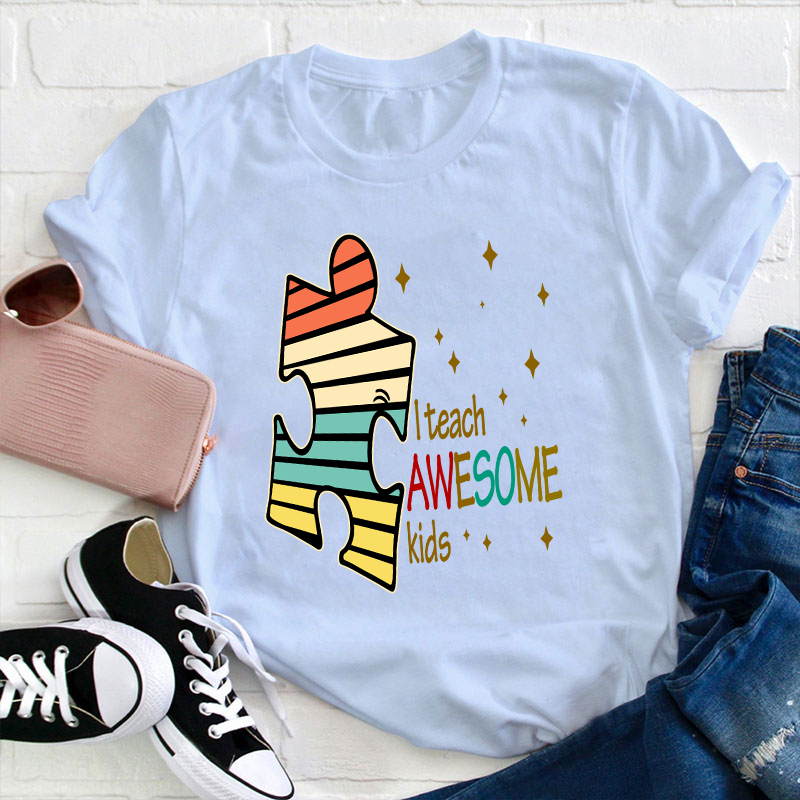 I Teach Awesome Kids Puzzle  T-Shirt