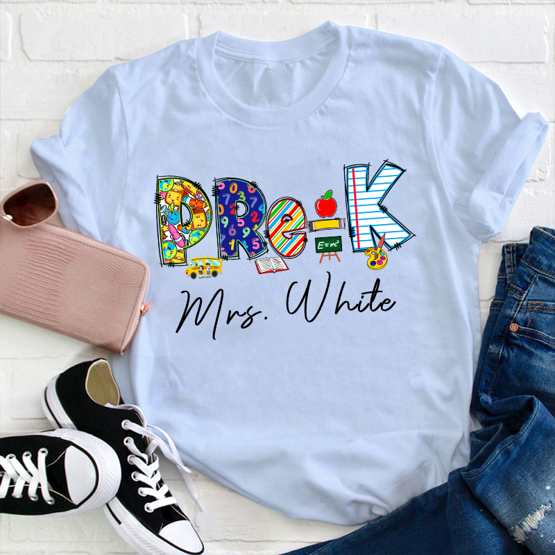 Personalized Grade And Name Back To School Teacher T-Shirt