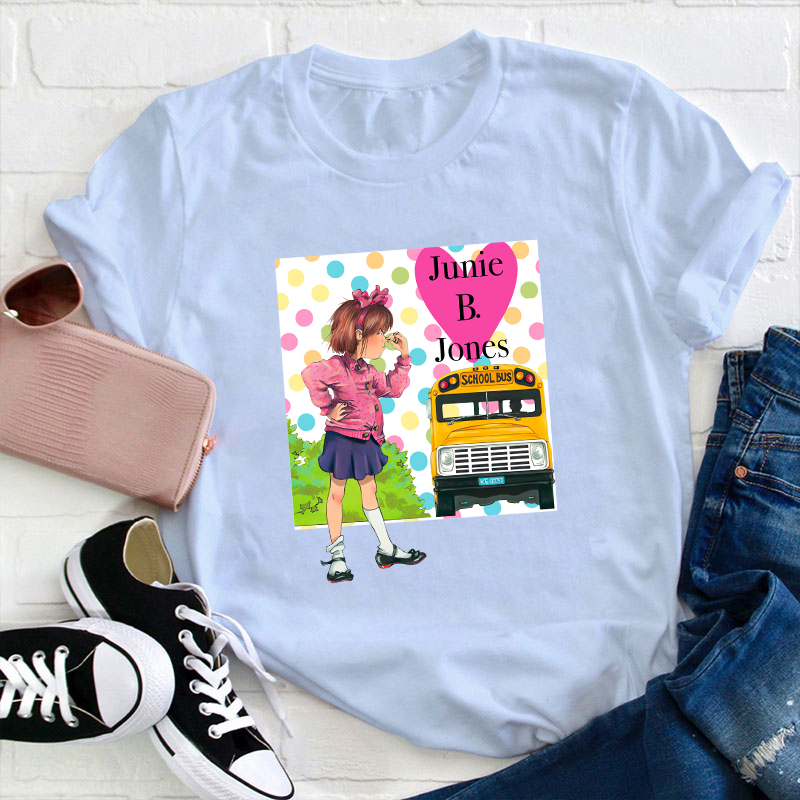 Colored Dot Junie B Jones Teacher T-Shirt