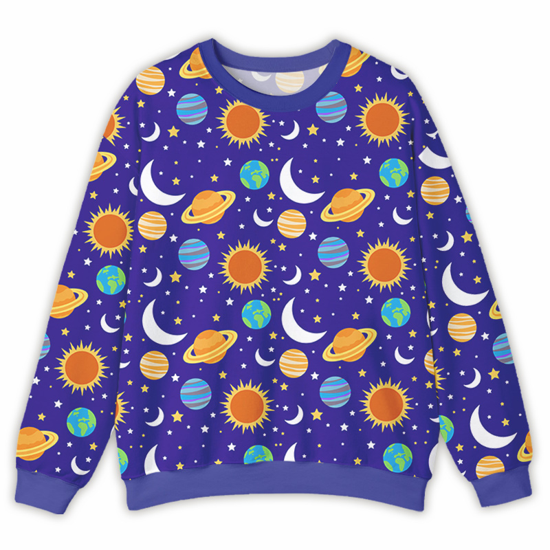 Cosmic Planet Teacher Printed Sweatshirt