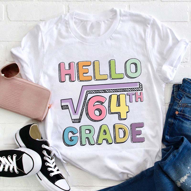 Personalized Grade Say Hello Math Teacher T-Shirt Sale-Teachersgram