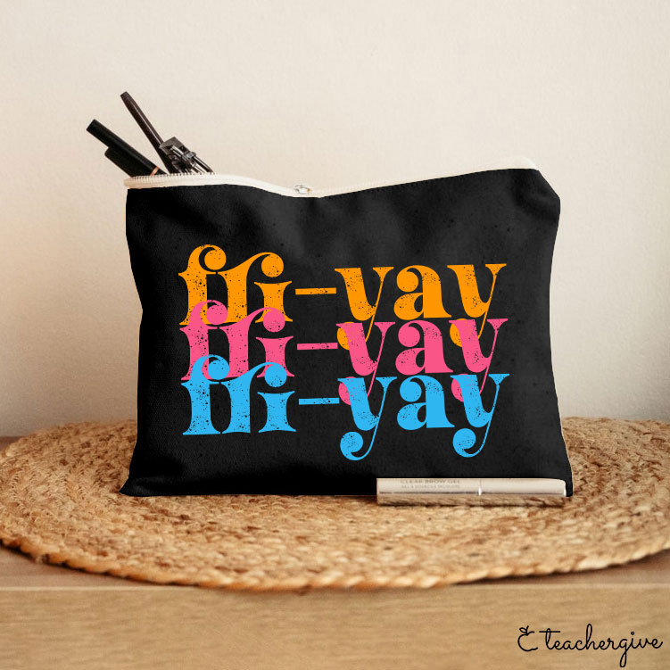 FRI-YAY Artistical Letter Teacher Makeup Bag