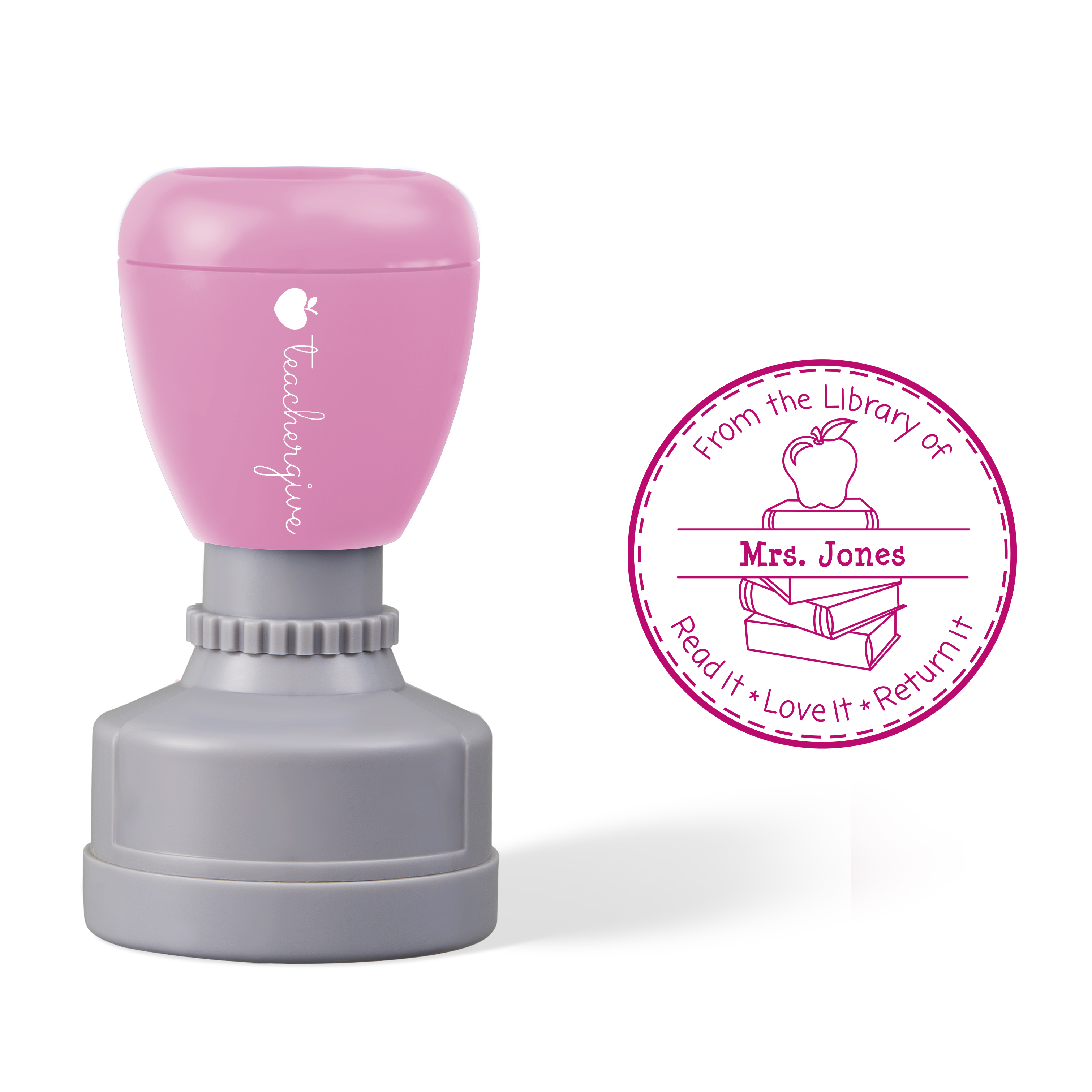 Personalized Name From The Library Of Read Love Return It Teacher Stamp