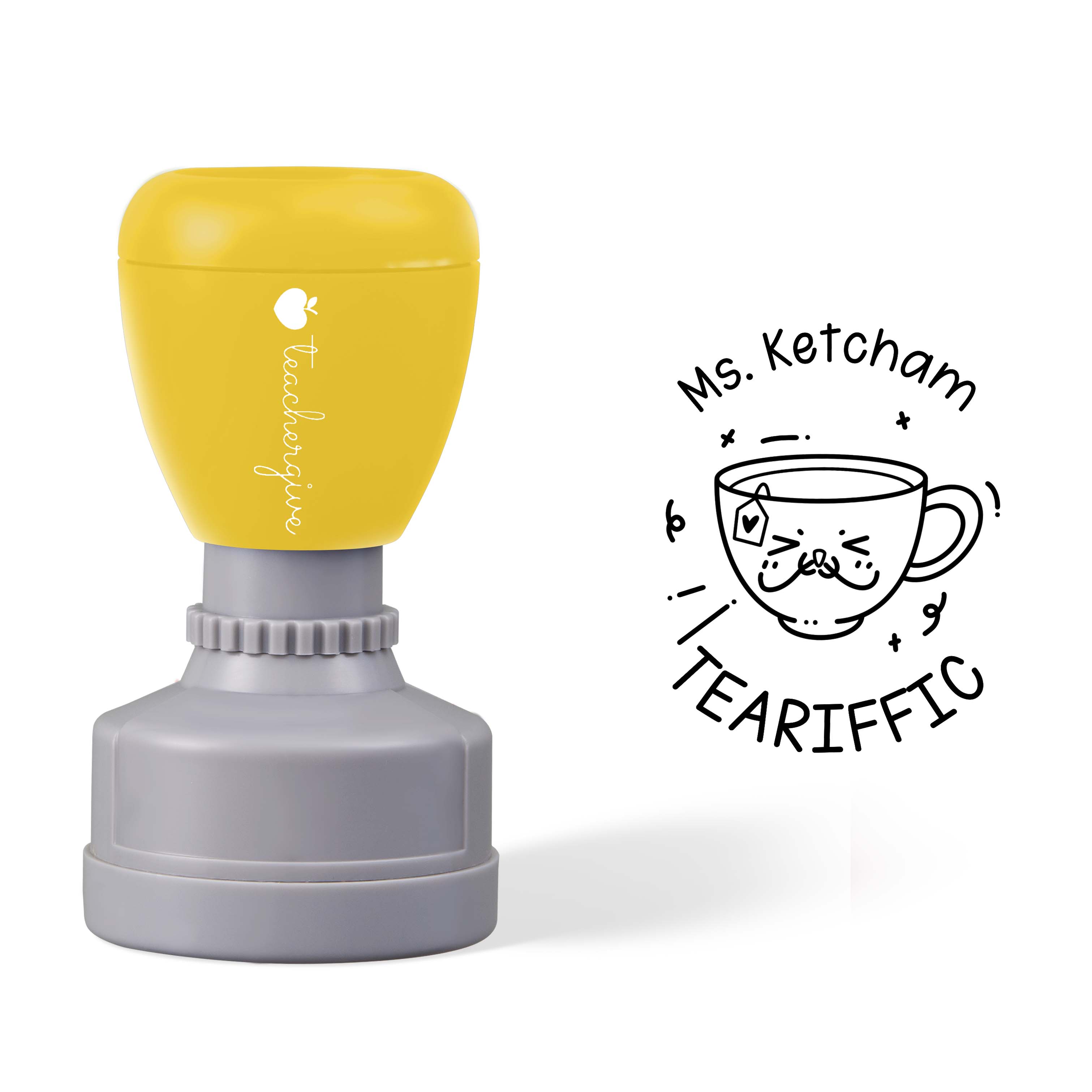 Personalized  Teacher Says TEARIFFIC  Stamp
