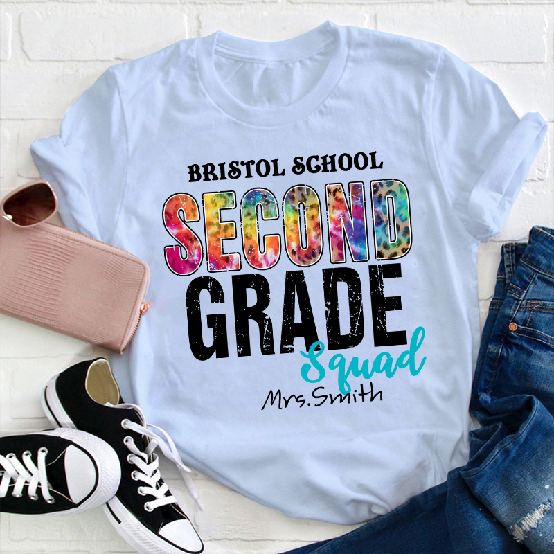 Personalized Grade And Name Squad Teacher T-Shirt