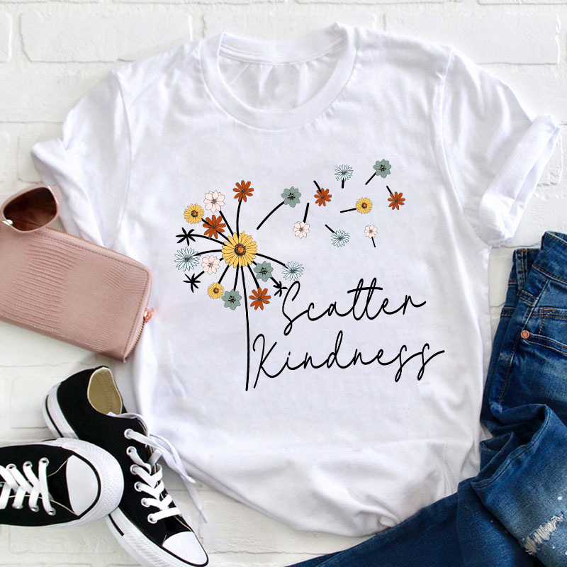 Scatter Kindness Teacher T-Shirt Sale-Teachersgram