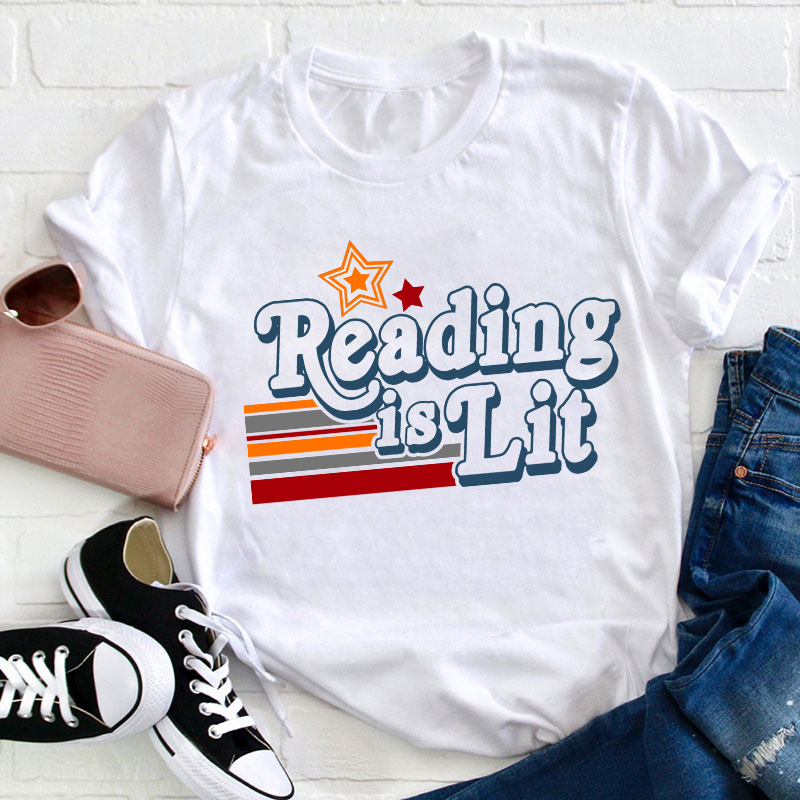 Reading Is Lit Teacher T-Shirt Sale-Teachersgram