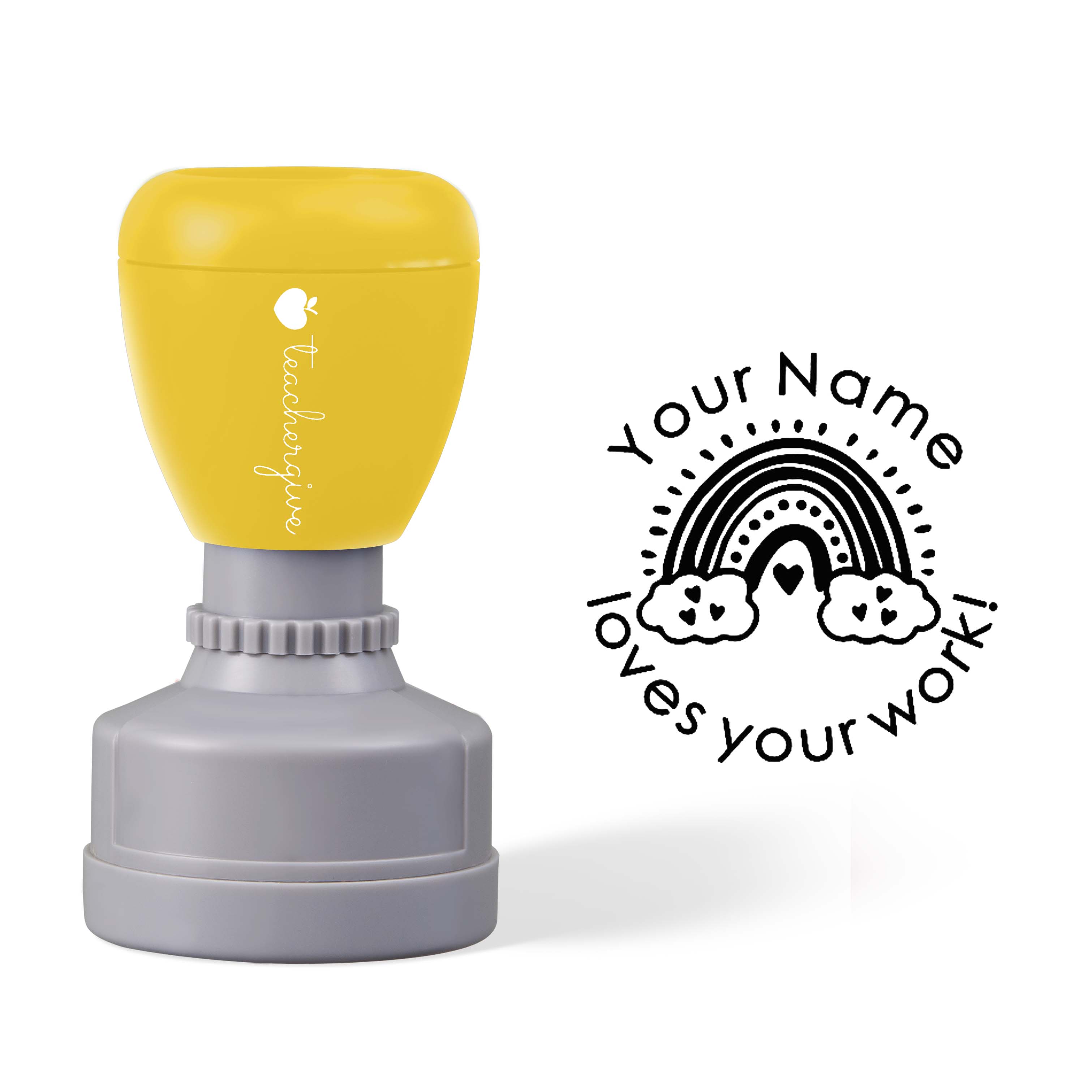 Personalized Name Love Your Work Teacher Stamp