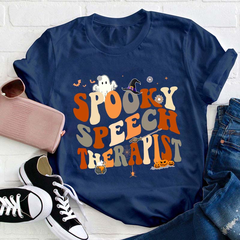 Spooky Speech Therapist Teacher T-Shirt