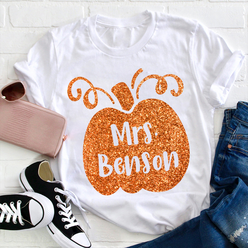 Personalized Halloween Pumpkins Teacher T-Shirt