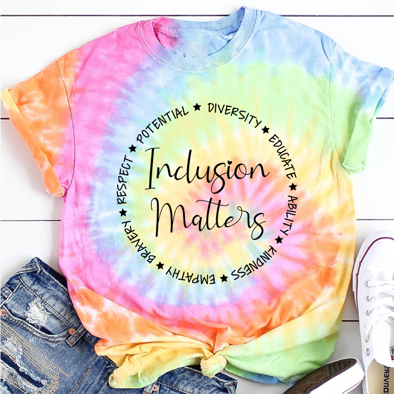 Inclusion Potential Diversity Teacher Tie-dye T-Shirt