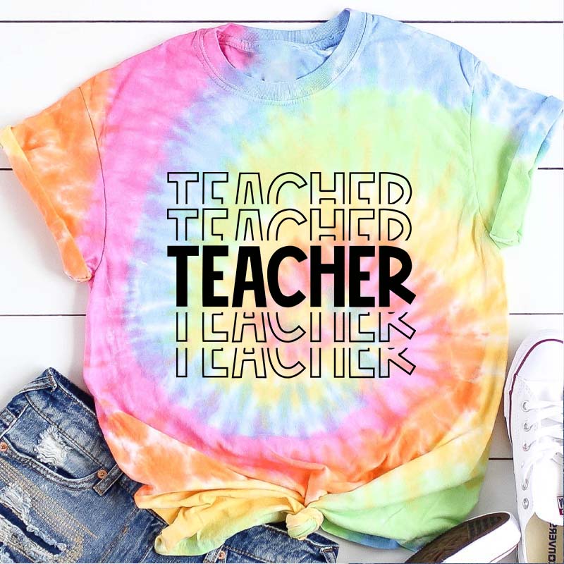Teacher Letters Teacher Tie-dye T-Shirt