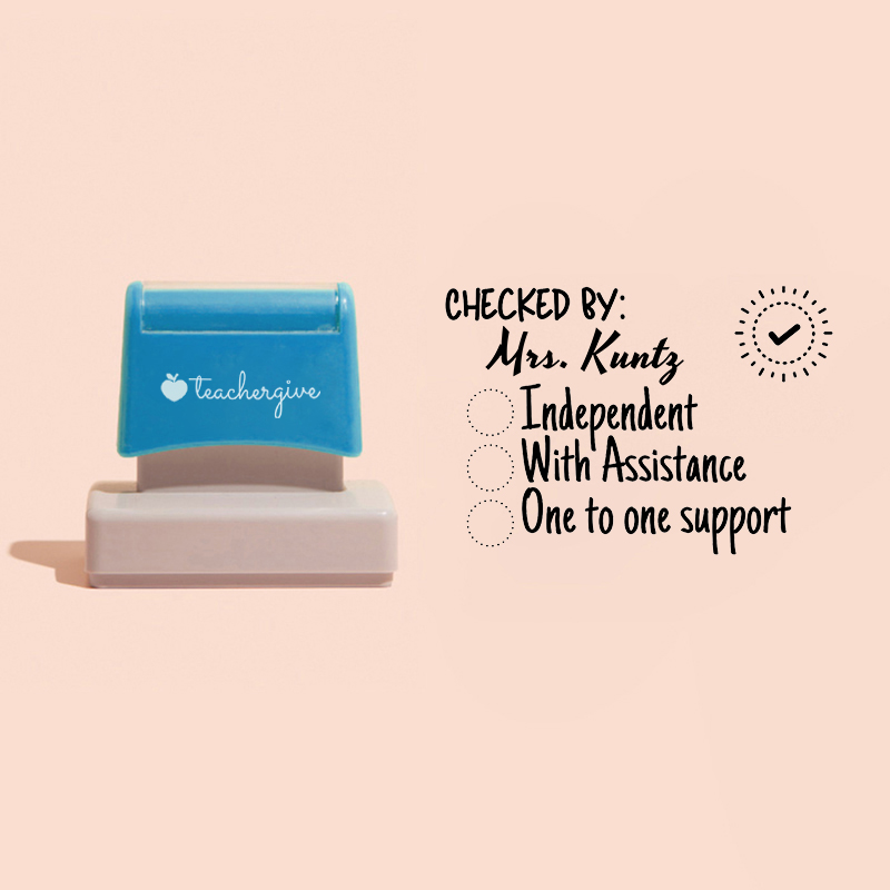 LatestPersonalized Teacher Checklist Large Rectangle Stamp for Sale-Teachersgram