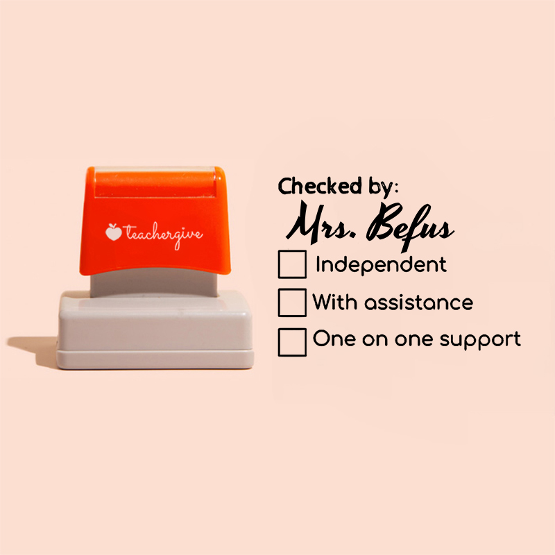 LatestPersonalized Checked Teacher Checklist Large Rectangle Stamp for Sale-Teachersgram