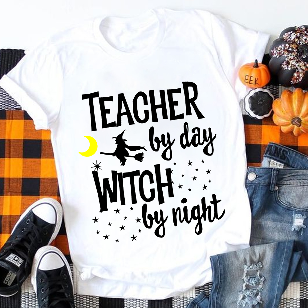 Teacher By Day Witch By Night The Shining Stars T-Shirt