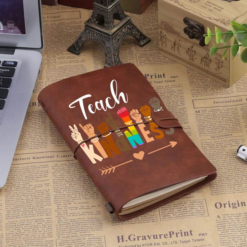Teach Kindness Faux Leather Notebook