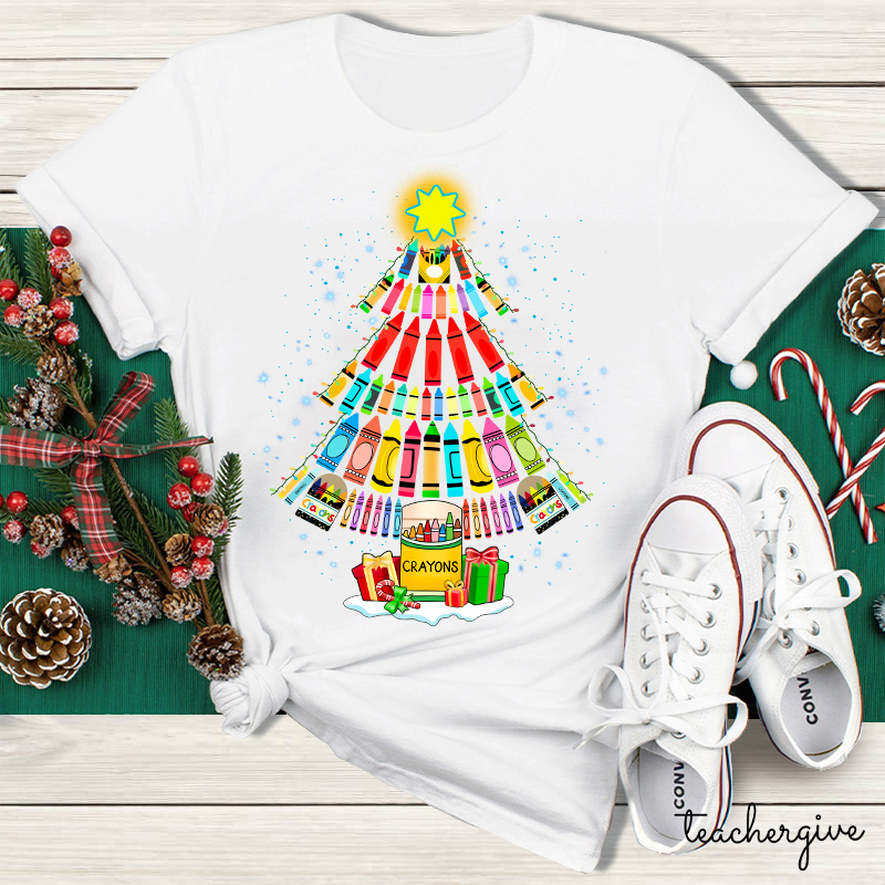 Come And Paint A Christmas Tree With Me Teacher T-Shirt