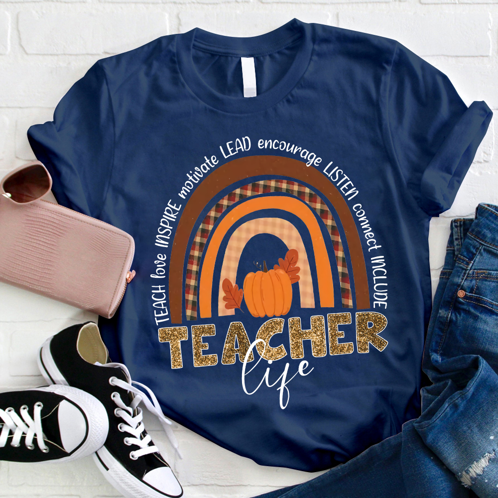 Teach Love Inspire Motivate Lead Encourage Listen Connect Include Teacher T-Shirt