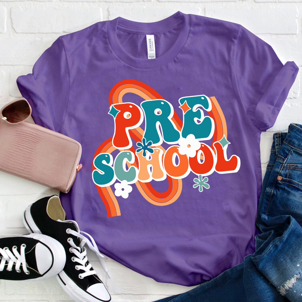 Personalized Preschool Colorful Stripes T-Shirt