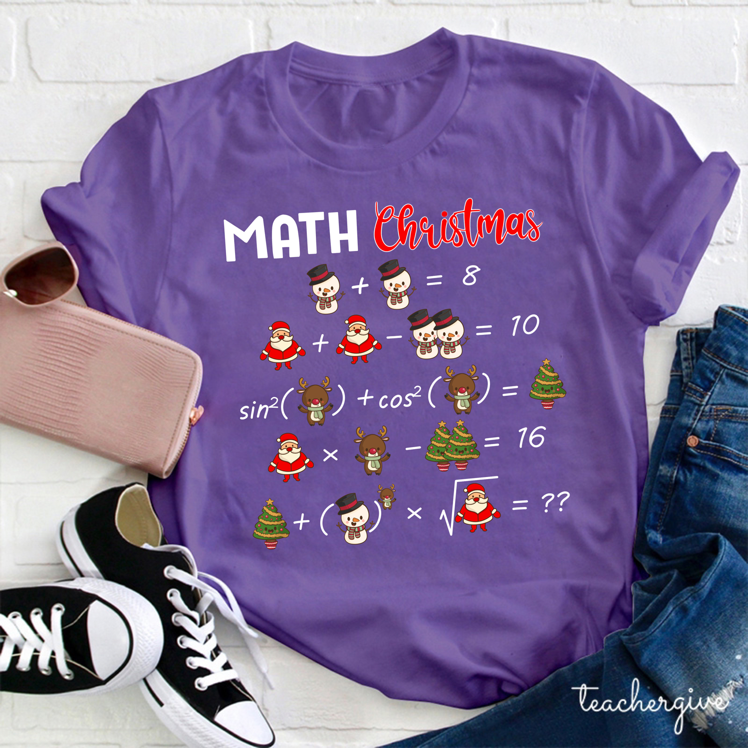 Math Christmas Teacher T-Shirt