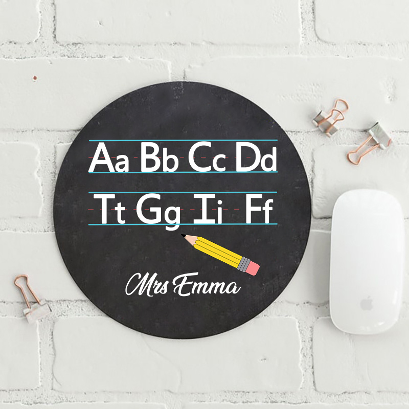 LatestPersonalized ABCD Teacher Round Mouse Pad for Sale-Teachersgram