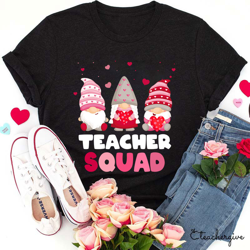Pink Teacher Squad Teacher T-Shirt