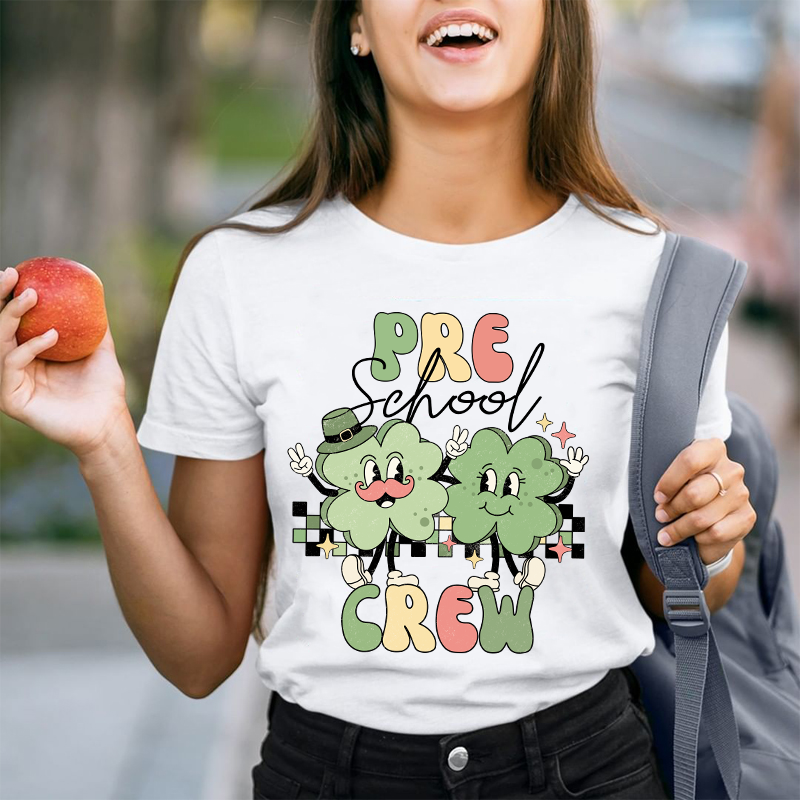 Personalized Grade Clovers Crew Teacher T-Shirt