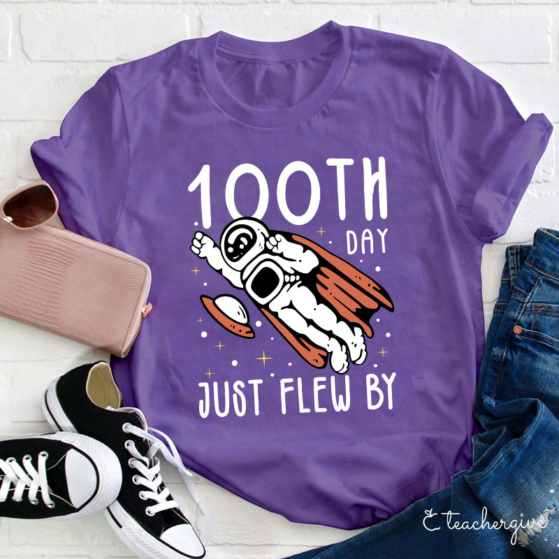 100th Day Just Flew By Teacher T-Shirt