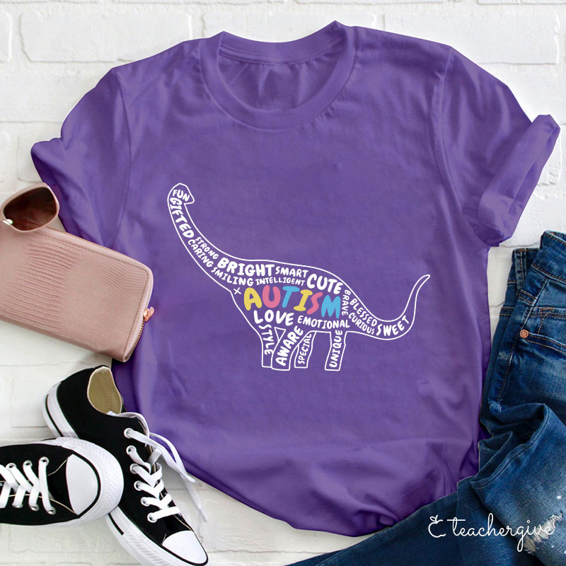 Bright Smart Cute Brave Autism Teacher T-Shirt