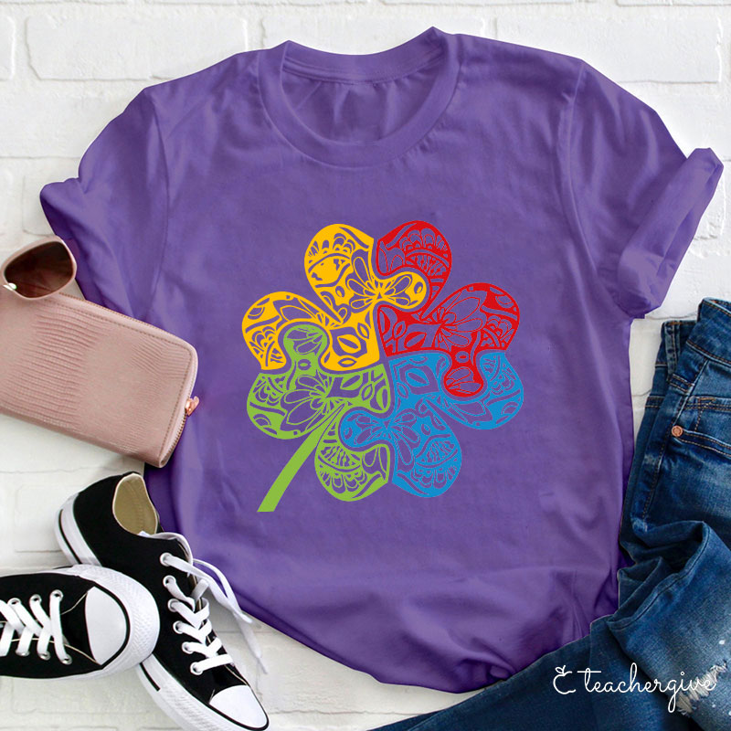 Puzzle Clover Teacher T-Shirt