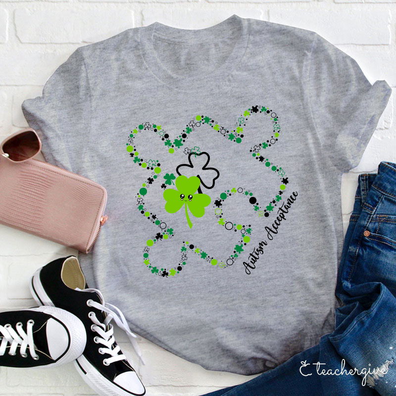 Puzzle Autism Acceptance Teacher T-Shirt