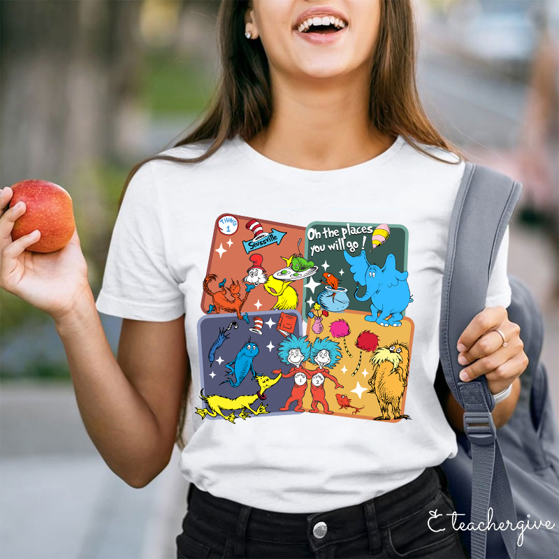 Dr. Seuss Cubes Teacher T-Shirt