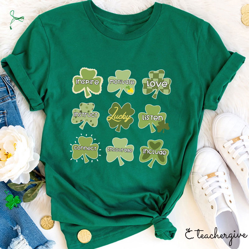 Inspire Motivate Love And Lucky Teacher T-Shirt