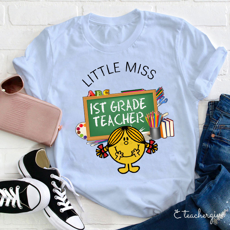 Personalized Little Miss 1st Grade Teacher T-Shirt