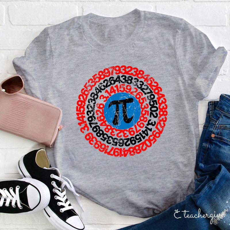 Captain America's Shield Of Pi Teacher T-Shirt