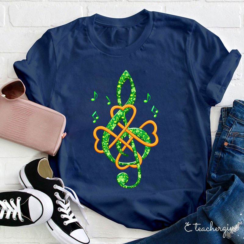 Lucky Musician Note Teacher T-Shirt