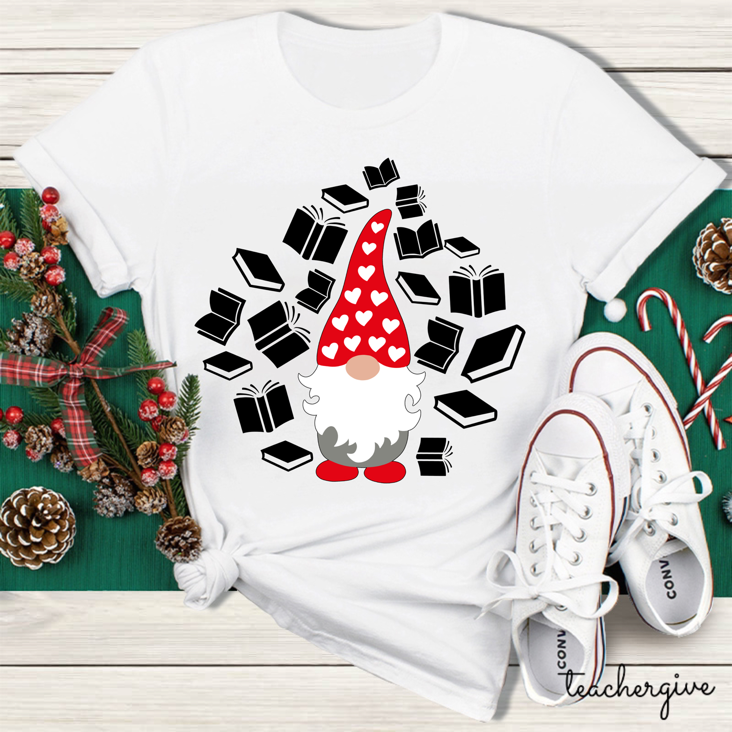 A Bookholic Gnomes Teacher T-Shirt