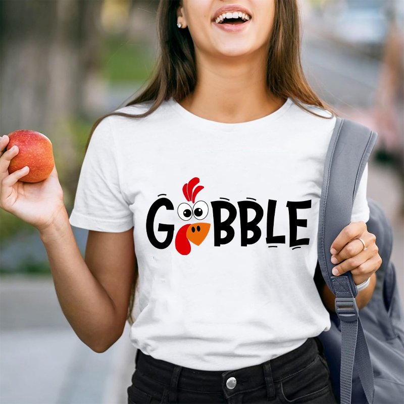 Gobble Turkey Teacher T-Shirt