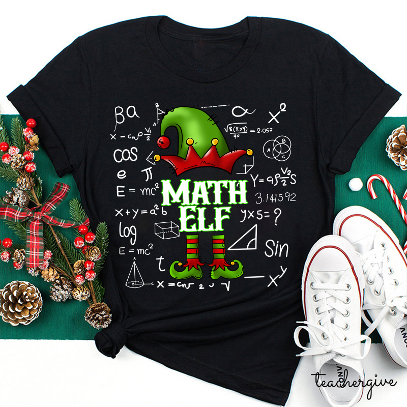 Christmas Math Elf Teacher T-Shirt