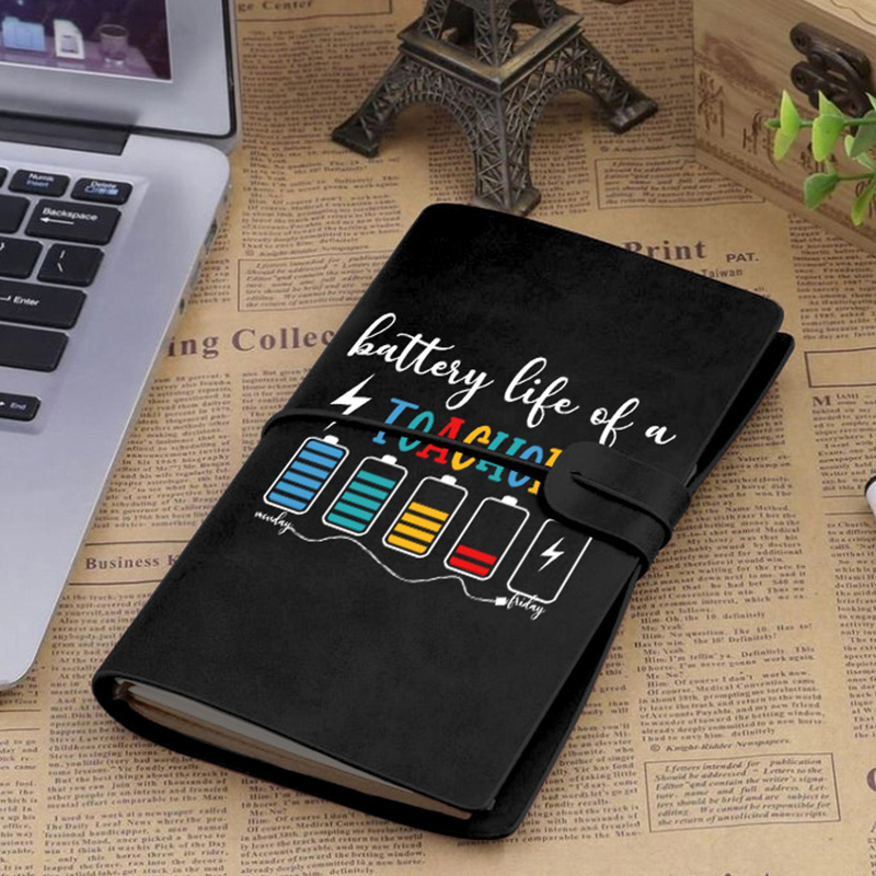 Battery Life Of A Teacher Faux Leather Notebook