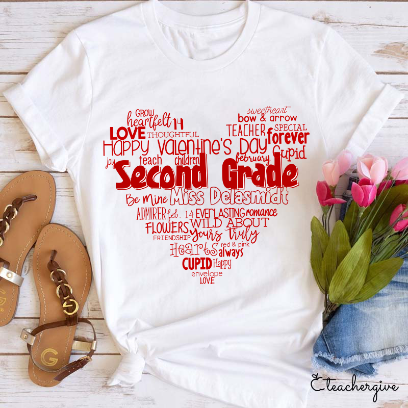 Personalized Teacher's Valentine's Day Teacher T-Shirt
