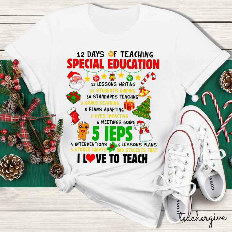 12 Days Of Teaching Special Education Teacher T-Shirt